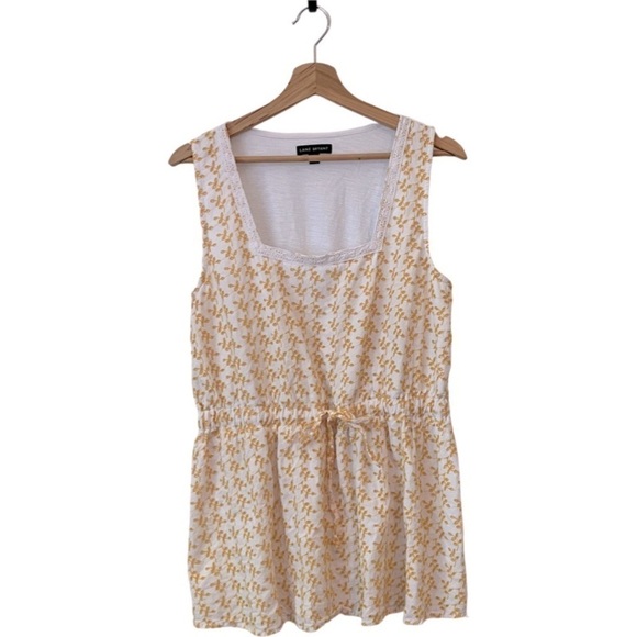 Lane Bryant | Sunny Yellow & White Eyelet Tank Top Size 14/16 Summer Spring - Picture 3 of 9